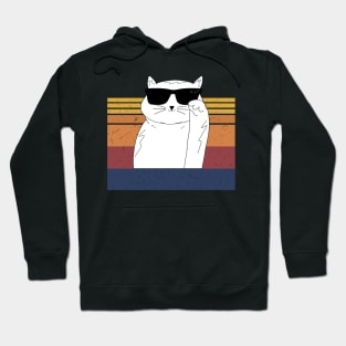 Cool Cat Retro Wearing Black Sunglasses Hoodie